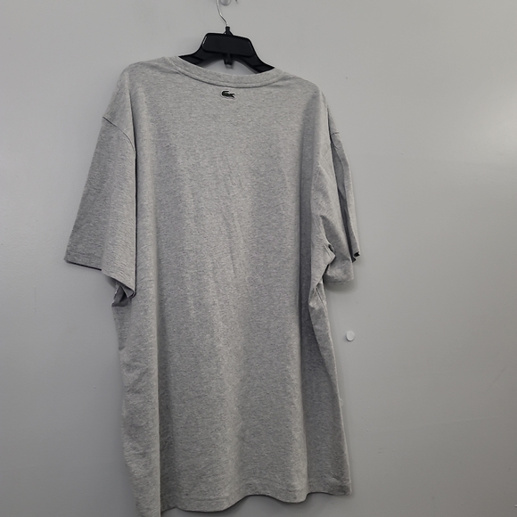 LACOSTE Men’s Crew Neck Loose Fit Crocodile Print T-Shirt - Picture 5 of 11